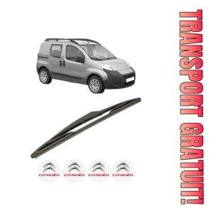 Stergator lamela spate CITROEN NEMO MPV din 2009, pentru luneta auto, Bosch Twin, din cauciuc siliconat rezistent, 4 Stickere Auto CITROEN