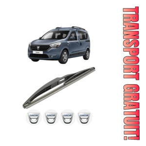 Stergator lamela spate DACIA DOKKER Box Body/MPV din 2012 - 2021, pentru luneta auto, Bosch Twin, din cauciuc siliconat rezistent, 4 Stickere Auto DACIA