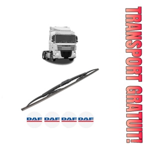 Stergator lamela spate DAF XF 105 din 2005, pentru luneta auto, Bosch Twin, din cauciuc siliconat rezistent, 4 Stickere Auto DAF