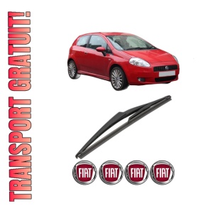 Stergator lamela spate FIAT GRANDE PUNTO (199_) din 2005 - 2015, pentru luneta auto, Valeo Silencio, din cauciuc siliconat rezistent, 4 Stickere Auto FIAT