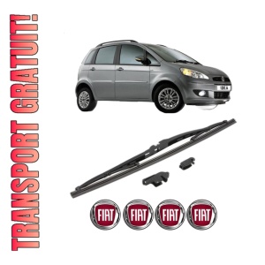 Stergator lamela spate FIAT IDEA (350_) din 2003, pentru luneta auto, Valeo Silencio, din cauciuc siliconat rezistent, 4 Stickere Auto FIAT