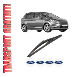 Stergator lamela spate FORD C-MAX II Van din 2010 - 2019, pentru luneta auto, Valeo Silencio, din cauciuc siliconat rezistent, 4 Stickere Auto FORD
