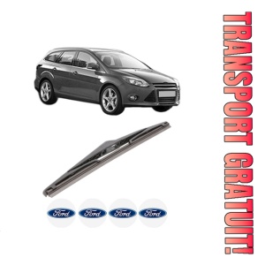 Stergator lamela spate FORD FOCUS III Turnier din 2010 - 2020, pentru luneta auto, Bosch Twin, din cauciuc siliconat rezistent, 4 Stickere Auto FORD