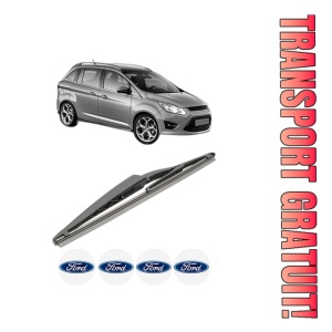 Stergator lamela spate FORD GRAND C-MAX (DXA/CB7, DXA/CEU) din 2010 - 2019, pentru luneta auto, Bosch Twin, din cauciuc siliconat rezistent, 4 Stickere Auto FORD