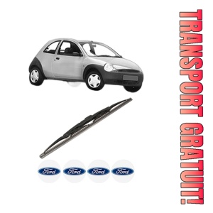 Stergator lamela spate FORD KA (RB_) din 1996 - 2008, pentru luneta auto, Bosch Twin, din cauciuc siliconat rezistent, 4 Stickere Auto FORD