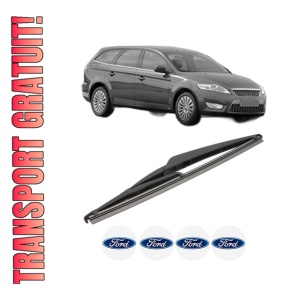 Stergator lamela spate FORD MONDEO IV Turnier (BA7) din 2007 - 2015, pentru luneta auto, Valeo Silencio, din cauciuc siliconat rezistent, 4 Stickere Auto FORD