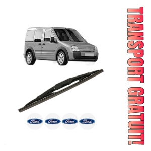 Stergator lamela spate FORD TOURNEO CONNECT din 2002 - 2024, pentru luneta auto, Bosch Twin, din cauciuc siliconat rezistent, 4 Stickere Auto FORD