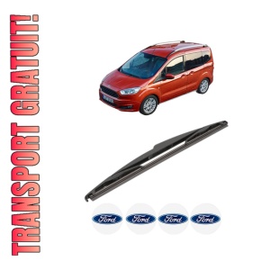 Stergator lamela spate FORD TRANSIT COURIER B460 MPV din 2014 - 2023, pentru luneta auto, Valeo Silencio, din cauciuc siliconat rezistent, 4 Stickere Auto FORD