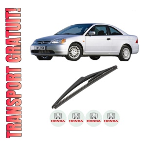 Stergator lamela spate HONDA CIVIC VII Coupe (EM2) din 2001 - 2005, pentru luneta auto, Valeo Silencio, din cauciuc siliconat rezistent, 4 Stickere Auto HONDA