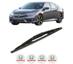 Stergator lamela spate HONDA CIVIC X Hatchback (FC_, FK_) din 2017 - 2022, pentru luneta auto, Bosch Twin, din cauciuc siliconat rezistent, 4 Stickere Auto HONDA v31380