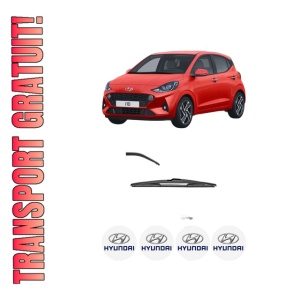 Stergator lamela spate HYUNDAI i10 III (AC3, AI3) din 2019, pentru luneta auto, Valeo Silencio, din cauciuc siliconat rezistent, 4 Stickere Auto HYUNDAI