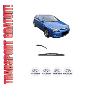 Stergator lamela spate HYUNDAI i30 (FD) din 2007 - 2011, pentru luneta auto, Valeo Silencio, din cauciuc siliconat rezistent, 4 Stickere Auto HYUNDAI