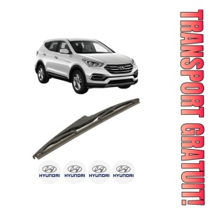 Stergator lamela spate HYUNDAI SANTA FE IV (TM, TMA) din 2018 - 2020, pentru luneta auto, Bosch Twin, din cauciuc siliconat rezistent, 4 Stickere Auto HYUNDAI