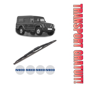 Stergator lamela spate Iveco MASSIF Station Wagon din 2008 - 2011, pentru luneta auto, Bosch Twin, din cauciuc siliconat rezistent, 4 Stickere Auto Iveco