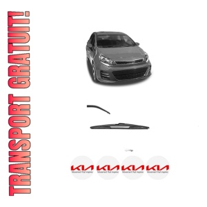 Stergator lamela spate KIA RIO III Hatchback Van (UB) din 2011 - 2017, pentru luneta auto, Valeo Silencio, din cauciuc siliconat rezistent, 4 Stickere Auto KIA