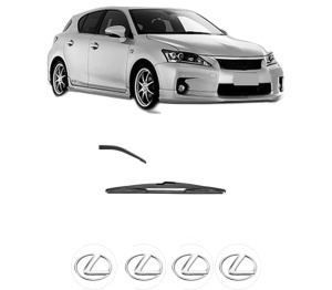Stergator lamela spate LEXUS CT (ZWA10_) din 2011, pentru luneta auto, Valeo Silencio, din cauciuc siliconat rezistent, 4 Stickere Auto LEXUS v16330