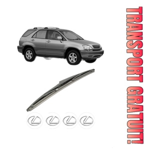 Stergator lamela spate LEXUS RX (MCU15) din 1998 - 2003, pentru luneta auto, Bosch Twin, din cauciuc siliconat rezistent, 4 Stickere Auto LEXUS