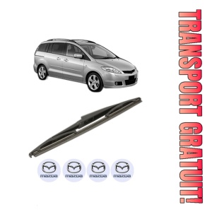 Stergator lamela spate MAZDA 5 (CR) din 2005 - 2010, pentru luneta auto, Bosch Twin, din cauciuc siliconat rezistent, 4 Stickere Auto MAZDA
