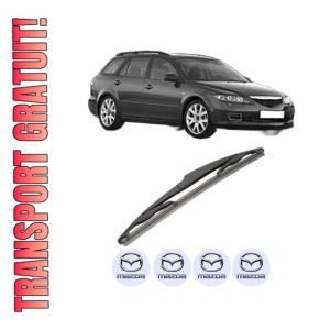 Stergator lamela spate MAZDA 6 Station Wagon (GY) din 2002 - 2008, pentru luneta auto, Valeo Silencio, din cauciuc siliconat rezistent, 4 Stickere Auto MAZDA