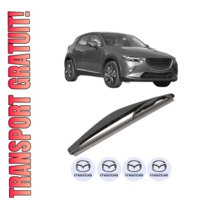 Stergator lamela spate MAZDA CX-3 (DK) din 2015 - 2018, pentru luneta auto, Valeo Silencio, din cauciuc siliconat rezistent, 4 Stickere Auto MAZDA
