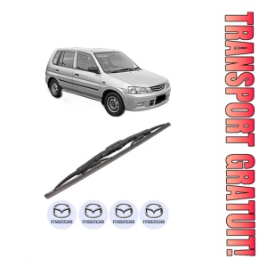 Stergator lamela spate MAZDA DEMIO (DW) din 1998 - 2003, pentru luneta auto, Bosch Twin, din cauciuc siliconat rezistent, 4 Stickere Auto MAZDA