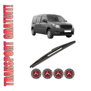 Stergator lamela spate MERCEDES-BENZ CITAN Mixto (Double Cabin) (W415) din 2012 - 2021, pentru luneta auto, Valeo Silencio, din cauciuc siliconat rezistent, 4 Stickere Auto MERCEDES-BENZ