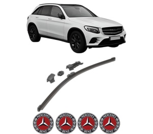Stergator lamela spate MERCEDES-BENZ GLC (X253) din 2015 - 2022, pentru luneta auto, Valeo HydroConnect, din cauciuc siliconat rezistent, 4 Stickere Auto MERCEDES-BENZ v16990
