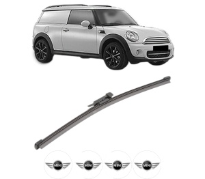 Stergator lamela spate MINI MINI CLUBVAN (R55) din 2012 - 2014, pentru luneta auto, Valeo Silencio Xtrm, din cauciuc siliconat rezistent, 4 Stickere Auto MINI v17170
