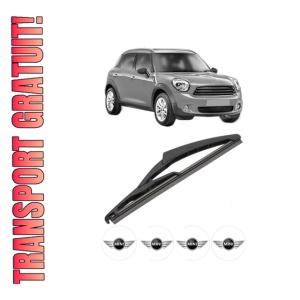 Stergator lamela spate MINI MINI COUNTRYMAN (R60) din 2010 - 2016, pentru luneta auto, Valeo Silencio, din cauciuc siliconat rezistent, 4 Stickere Auto MINI