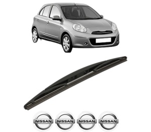 Stergator lamela spate NISSAN MICRA IV (K13K, K13KK) din 2010 - 2015, pentru luneta auto, Bosch Twin, din cauciuc siliconat rezistent, 4 Stickere Auto NISSAN v25510