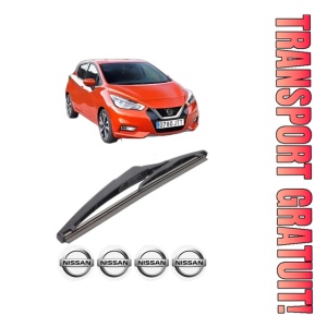 Stergator lamela spate NISSAN MICRA V (K14) din 2016, pentru luneta auto, Bosch Twin, din cauciuc siliconat rezistent, 4 Stickere Auto NISSAN