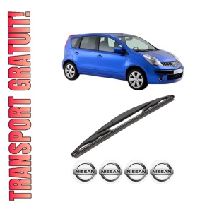 Stergator lamela spate NISSAN NOTE (E11, NE11) din 2006 - 2013, pentru luneta auto, Valeo Silencio, din cauciuc siliconat rezistent, 4 Stickere Auto NISSAN