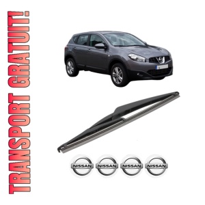 Stergator lamela spate NISSAN QASHQAI I VAN (J10) din 2013 - 2014, pentru luneta auto, Valeo Silencio, din cauciuc siliconat rezistent, 4 Stickere Auto NISSAN