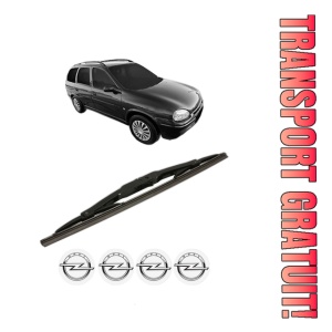 Stergator lamela spate OPEL CORSA B Estate (S93) din 1999 - 2002, pentru luneta auto, Bosch Twin, din cauciuc siliconat rezistent, 4 Stickere Auto OPEL