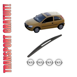 Stergator lamela spate OPEL CORSA C (X01) din 2000 - 2009, pentru luneta auto, Valeo Silencio, din cauciuc siliconat rezistent, 4 Stickere Auto OPEL