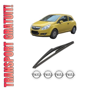 Stergator lamela spate OPEL CORSA D Hatchback Van (S07) din 2006 - 2014, pentru luneta auto, Valeo Silencio, din cauciuc siliconat rezistent, 4 Stickere Auto OPEL - Img 1