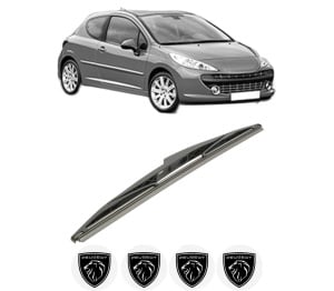 Stergator lamela spate PEUGEOT 207 (WA_, WC_) din 2006 - 2015, pentru luneta auto, Bosch Twin, din cauciuc siliconat rezistent, 4 Stickere Auto PEUGEOT v28009