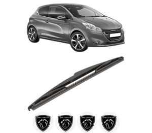 Stergator lamela spate PEUGEOT 208 I (CA_, CC_) din 2012 - 2019, pentru luneta auto, Valeo Silencio, din cauciuc siliconat rezistent, 4 Stickere Auto PEUGEOT v21964