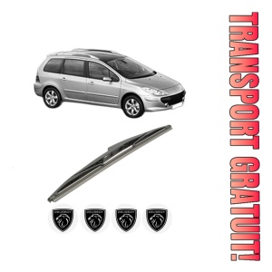 Stergator lamela spate PEUGEOT 307 SW (3H) din 2002 - 2009, pentru luneta auto, Bosch Twin, din cauciuc siliconat rezistent, 4 Stickere Auto PEUGEOT