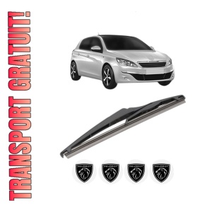 Stergator lamela spate PEUGEOT 308 Hatchback Van (LB_) din 2015 - 2021, pentru luneta auto, Valeo Silencio, din cauciuc siliconat rezistent, 4 Stickere Auto PEUGEOT