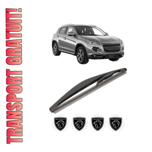 Stergator lamela spate PEUGEOT 4008 din 2012, pentru luneta auto, Valeo Silencio, din cauciuc siliconat rezistent, 4 Stickere Auto PEUGEOT