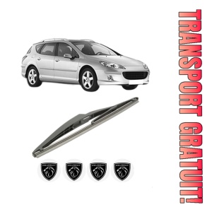 Stergator lamela spate PEUGEOT 407 SW (6E_, 6D_) din 2004 - 2010, pentru luneta auto, Bosch Twin, din cauciuc siliconat rezistent, 4 Stickere Auto PEUGEOT