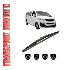 Stergator lamela spate PEUGEOT EXPERT Bus (V_) din 2016 - 2023, pentru luneta auto, Valeo Silencio, din cauciuc siliconat rezistent, 4 Stickere Auto PEUGEOT