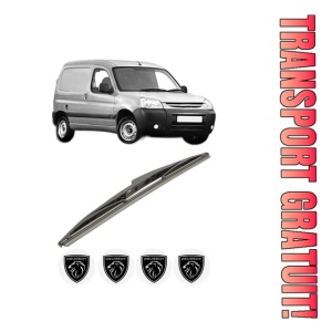 Stergator lamela spate PEUGEOT PARTNER Box Body/MPV din 1996 - 2015, pentru luneta auto, Bosch Twin, din cauciuc siliconat rezistent, 4 Stickere Auto PEUGEOT