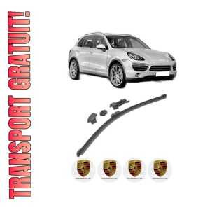 Stergator lamela spate PORSCHE CAYENNE (92A) din 2010 - 2018, pentru luneta auto, Valeo HydroConnect, din cauciuc siliconat rezistent, 4 Stickere Auto PORSCHE