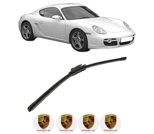 Stergator lamela spate PORSCHE CAYMAN (987) din 2005 - 2013, pentru luneta auto, Bosch Aerotwin, din cauciuc siliconat rezistent, 4 Stickere Auto PORSCHE v22965