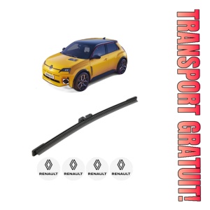 Stergator lamela spate RENAULT 5 E-TECH din 2025, pentru luneta auto, Bosch Aerotwin, din cauciuc siliconat rezistent, 4 Stickere Auto RENAULT