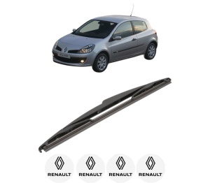 Stergator lamela spate RENAULT CLIO III (BR0/1, CR0/1) din 2005 - 2014, pentru luneta auto, Valeo Silencio, din cauciuc siliconat rezistent, 4 Stickere Auto RENAULT v21850