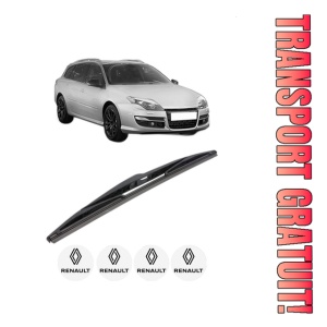 Stergator lamela spate RENAULT LAGUNA III Grandtour (KT0/1) din 2007 - 2015, pentru luneta auto, Bosch Twin, din cauciuc siliconat rezistent, 4 Stickere Auto RENAULT - Img 1