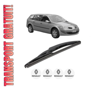 Stergator lamela spate RENAULT MEGANE II Estate Van (KM_) din 2003 - 2009, pentru luneta auto, Valeo Silencio, din cauciuc siliconat rezistent, 4 Stickere Auto RENAULT